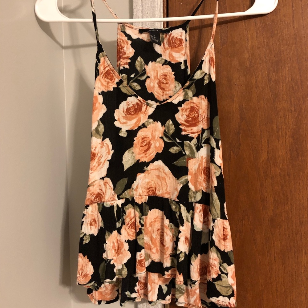 rose ruffle tank top